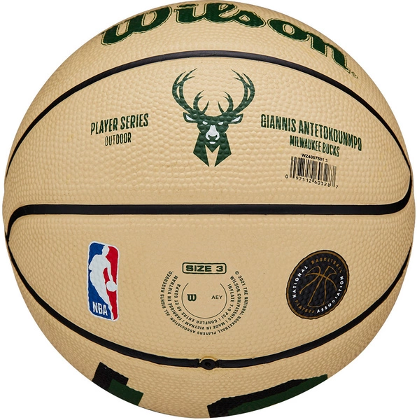 WILSON Giannis Antetokounmpo NBA Milwaukee Bucks 3 Mini Piłka do koszykówki