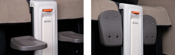 Okiday podnóżek do fotelika samochodowego z regulacją wysokości stopki pomarańczowy