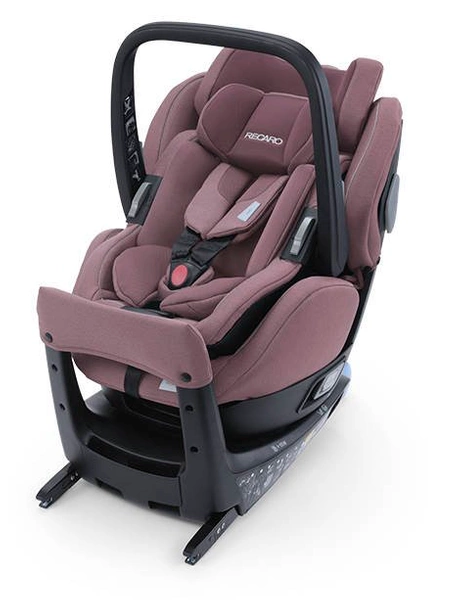 RECARO Salia ELITE Fotelik Samochodowy Obrotowy + nosidło Pale Rose + Easy Tech Alarm do fotelika + Mata ochronna pod fotelik