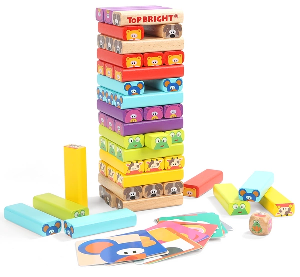 TOP BRIGHT Gra zręcznościowa drewniana wieża ze zwierzętami