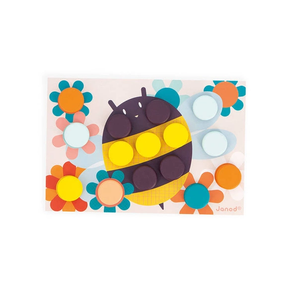 Janod - Układanka pierwsza drewniana mozaika 2+