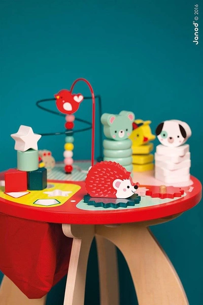 Janod - Stolik edukacyjny duży drewniany Baby Forest