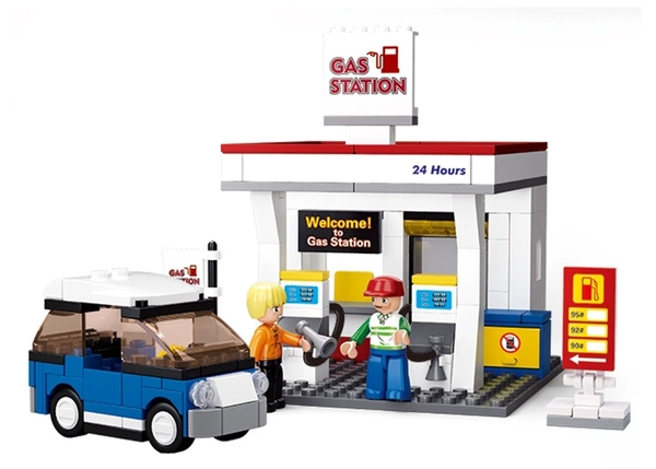 SLUBAN KLOCKI CITY STACJA PALIW BENZYNOWA SAMOCHÓD