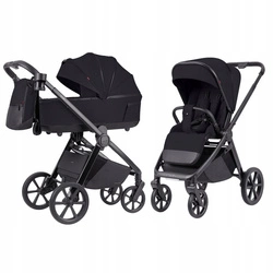 Carrello Omega Plus gondola spacerówka wózek zestaw 2w1 Cosmo Black