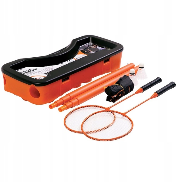 NILS zestaw do gry w badmintona siatka + rakietki + lotki + walizka