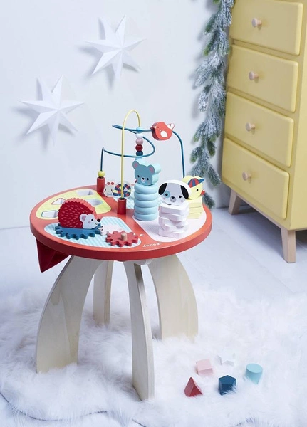 Janod - Stolik edukacyjny duży drewniany Baby Forest