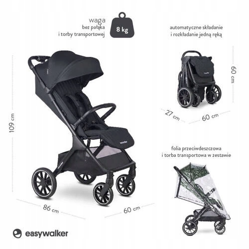 EASYWALKER Wózek Spacerowy JACKEY 2 MODEL XL spacerówka lekki