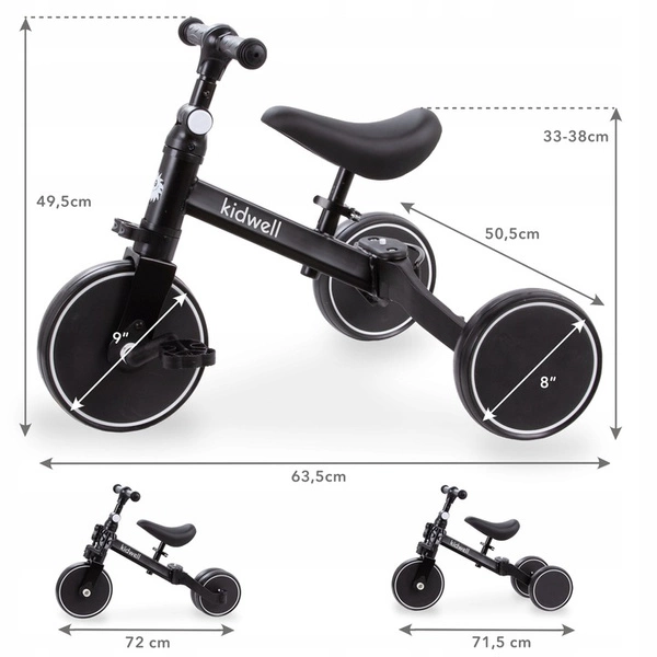ROWEREK BIEGOWY 3w1 trójkołowy pedały Kidwell PICO