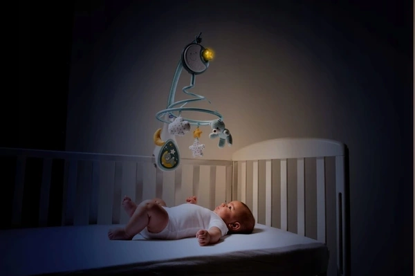 CHICCO Next2Dreams Next2Me karuzela na łóżeczko lampka szum niebieska