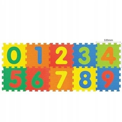 SMILY PLAY mata piankowa podłogowa puzzle miękkie kolory duże cyfry 9 EL