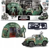 Duży Zestaw wojskowy z samochodem baza armia broń