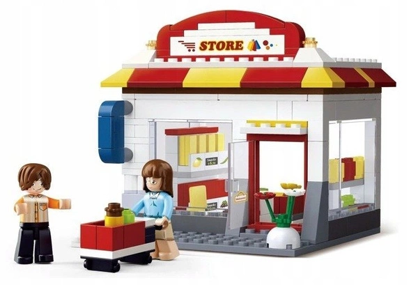 SLUBAN TOWN KLOCKI SKLEP BUSINESS 186 EL 2xFIGURKA