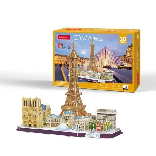 CUBIC FUN puzzle 3D city line Paris Paryż wieża Eiffla 114 elementów