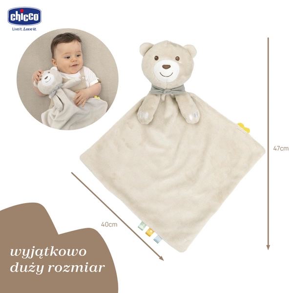 CHICCO My First Dreams Maxi Doudou Maskotka miękki pluszowy miś beżowy