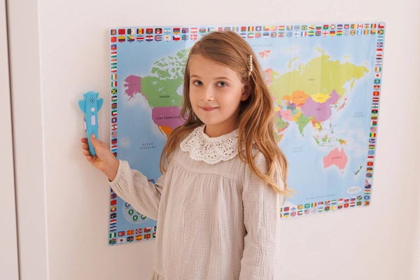 Dumel GLOBUS Mapa Świata Interaktywna UCZY MÓWI 6+ długopis