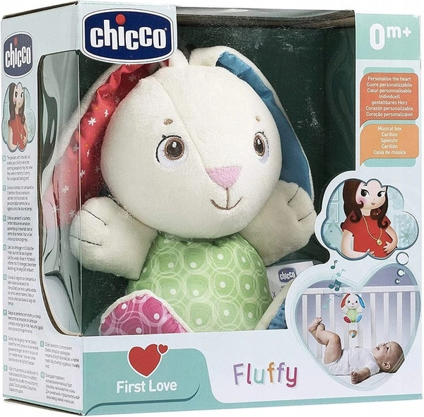 CHICCO FIRST LOVE przytulanka królik pozytywka króliczek Puszek