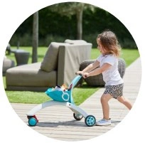 TINY LOVE JEŹDZIK PCHACZ DO NAUKI CHODZENIA GRAJĄCY ŚWIECĄCY - Niebieski