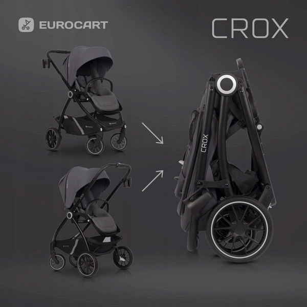 EURO CART CROX wózek spacerowy lekki gondola adaptery 22KG 2W1
