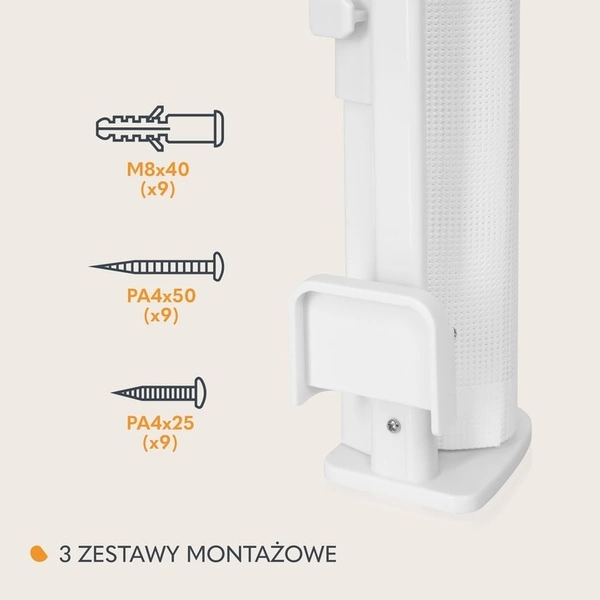 Barierka zabezpieczająca Lionelo Thea bramka ochronna na drzwi schody 140cm