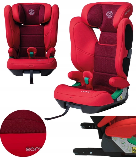 Fotelik samochodowy SORINO CERES Isofix I-SIZE 15-36kg 100-150 cm czerwony