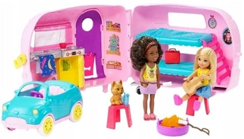 Barbie Chelsea kamper z przyczepą kempingową FXG90