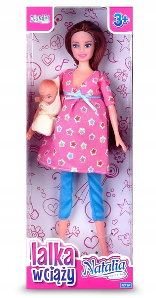 NATALIA mama z dzieckiem LALKA w ciąży bobas becik