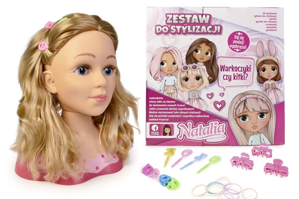 Natalia Głowa do stylizacji lalka akcesoria do fryzur włosy Nauka Czesania