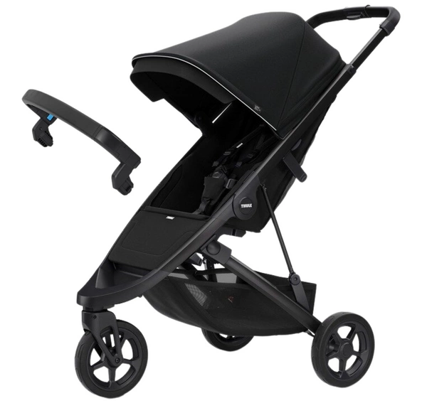 THULE Spring wózek spacerowy spacerówka + zestaw kolorystyczny Midnight Black + pałąk