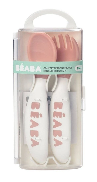Beaba - Sztućce plastikowe w etui nude