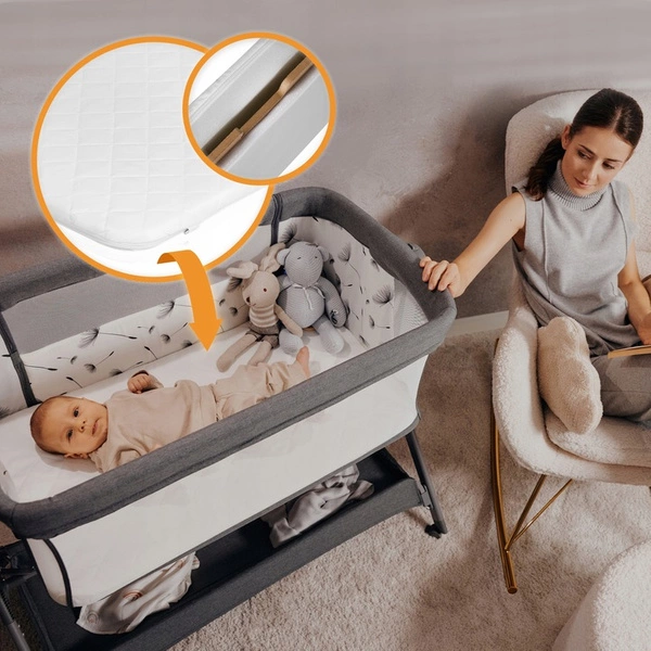 LIONELO LEONIE PLUS 3w1 Łóżeczko dostawne kołyska niemowlęce