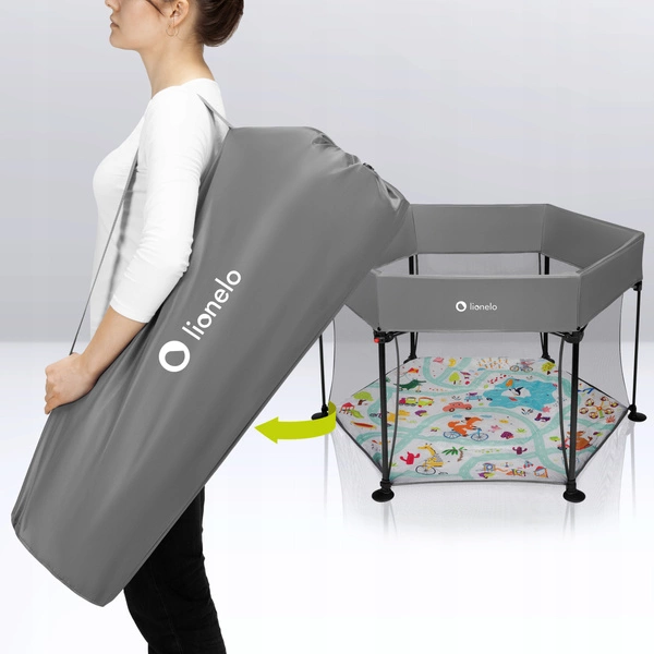 Kojec dla dziecka DUŻY SKŁADANY + torba Lionelo Roel