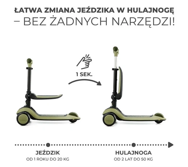 Kinderkraft HALLEY Rowerek trójkołowa hulajnoga jeździk lekka 2w1