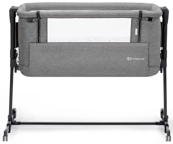 Kinderkraft Neste Grow dostawka łóżeczko dostawne 3w1 z obniżanym dnem Dark Grey