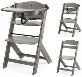 Kinderkraft ENOCK Krzesełko do karmienia drewniane brązowe