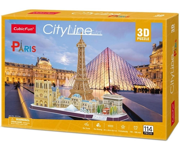 CUBIC FUN puzzle 3D city line Paris Paryż wieża Eiffla 114 elementów