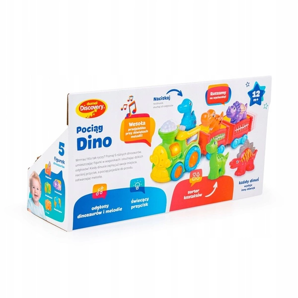 Dumel pociąg dino ze zwierzątkami CIUCHCIA traktor prezent na roczek 12m+