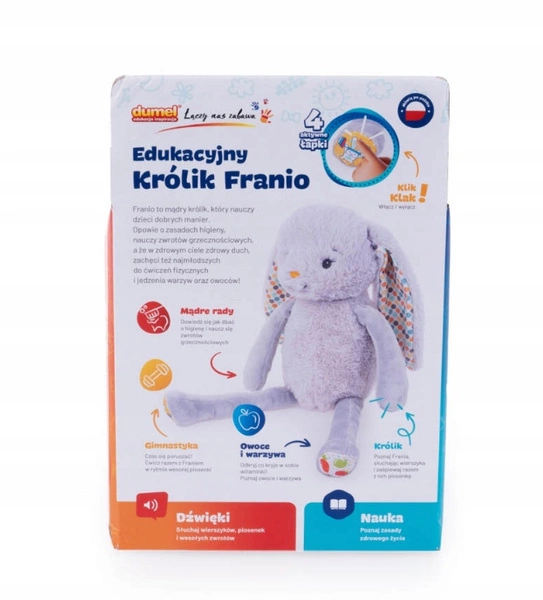 DUMEL edukacyjny KRÓLIK króliczek FRANIO 12m+