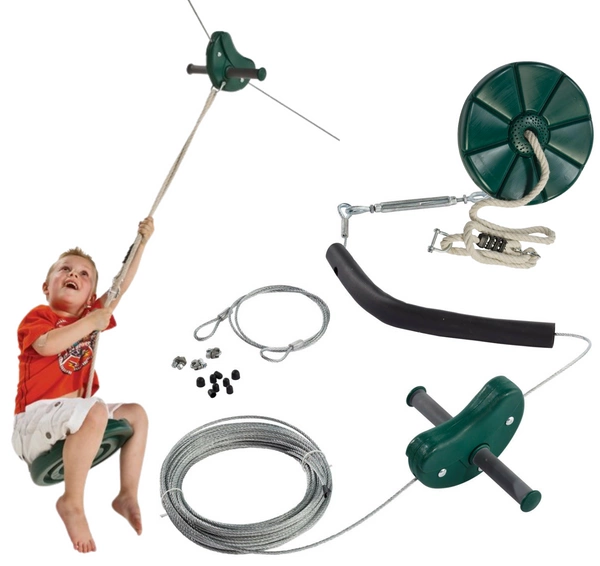 KBT zjazd linowy tyrolka z siedziskiem do 80kg 30m