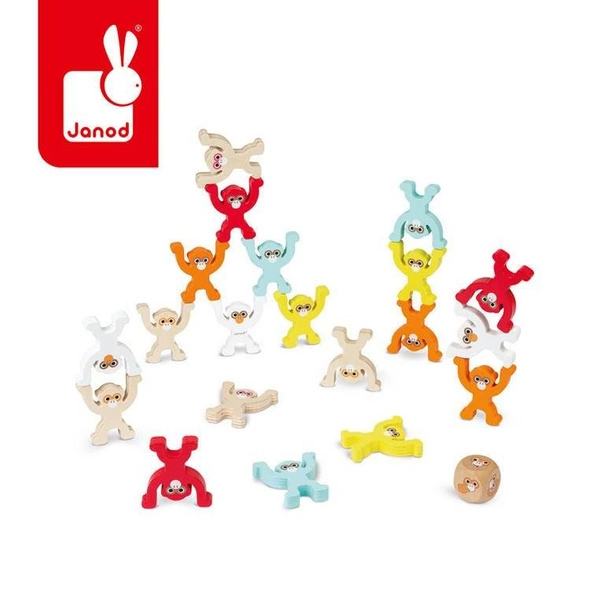 Janod - Gra zręcznościowa Małpia piramida 3+