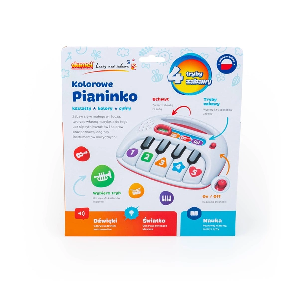Dumel Pianinko interaktywne kształty kolory kolorowe