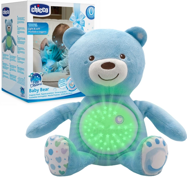 CHICCO MIŚ Pluszowy 3w1 projektor lampka kołysanki