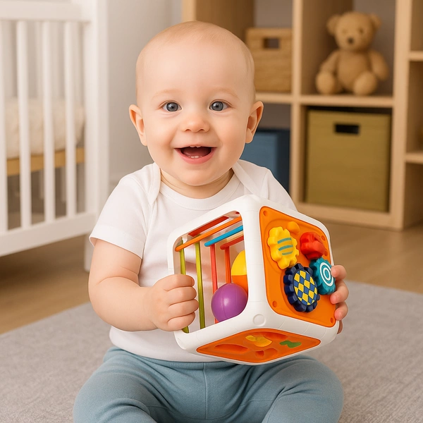Dumel Sznureczkowy Sorter Zabawka Rozwijająca Motorykę Kolory Sensory 12m+