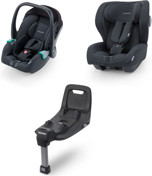 RECARO Kio Select Night Black fotelik + Avan Select Night Black fotelik + baza 3w1 zestaw