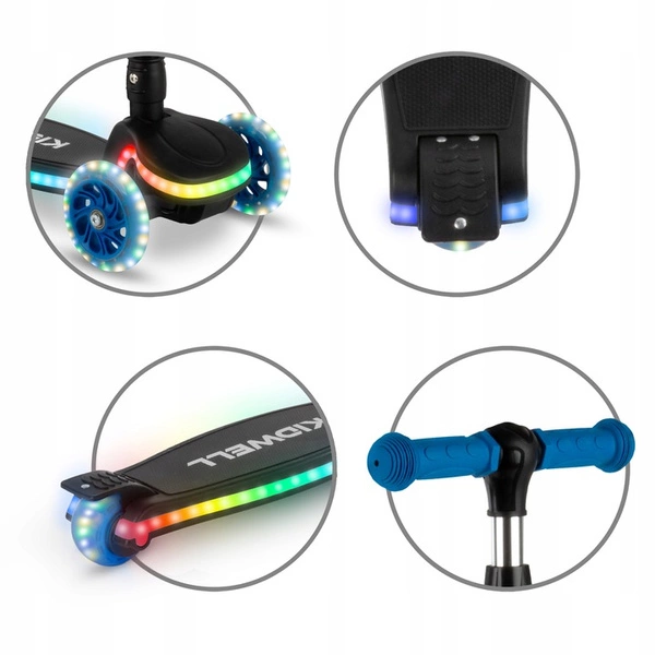 Hulajnoga LED KIDWELL Lumo balansowa świecące koła 3+ do 50 kg składana