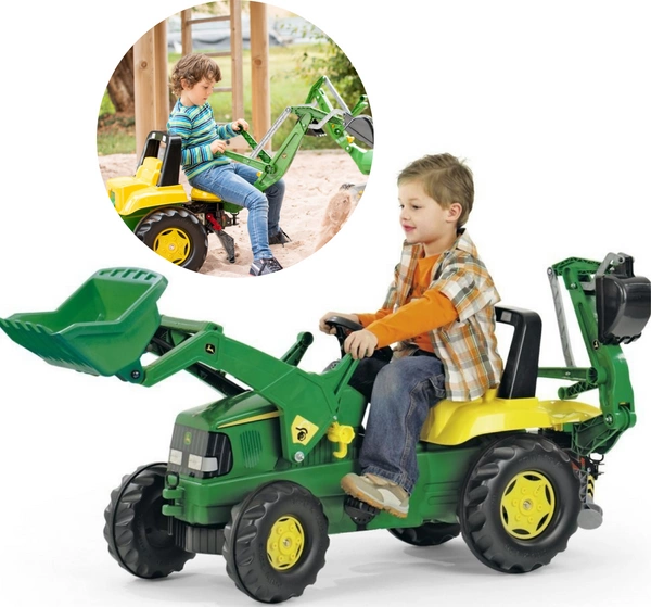 ROLLY TOYS Duży traktor na pedały John Deere ŁADOWACZ + ŁYŻKA