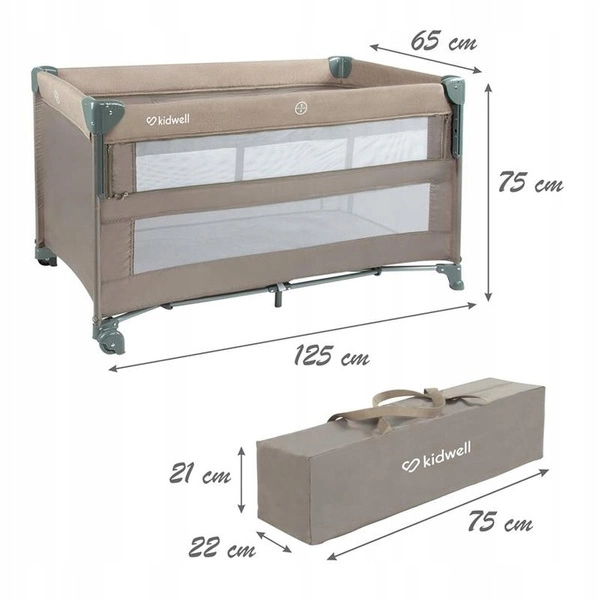 KIDWELL BLISSY LIFT łóżeczko turystyczne składane kojec materacyk