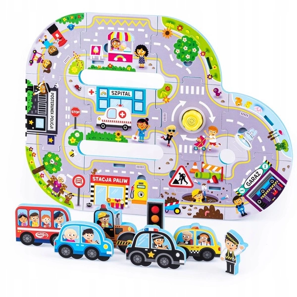 DUMEL zestaw miękkie puzzle dźwięki wokół nas Miasto droga 11 elementów