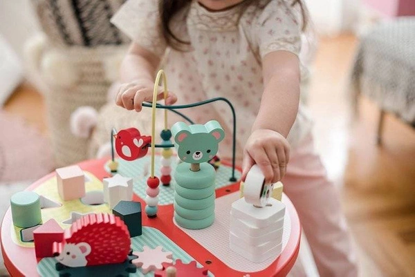 Janod - Stolik edukacyjny duży drewniany Baby Forest