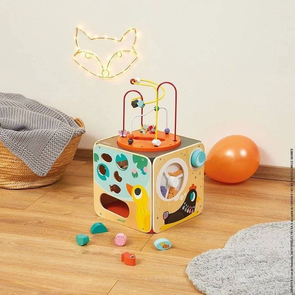 Janod - Wielofunkcyjna kostka edukacyjna z pętlą duża