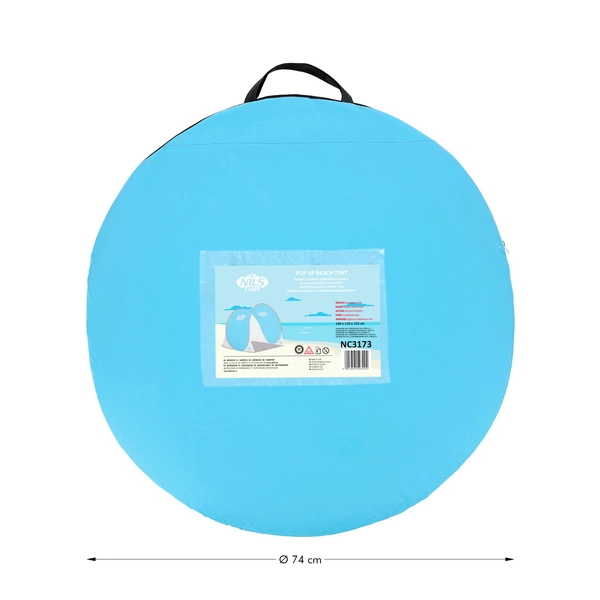NILS CAMP namiot plażowy samorozkładający wodoodporny z podłogą UV 140x110x110